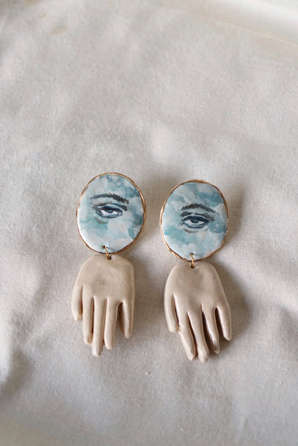 ''Aware'' Earrings in Blue