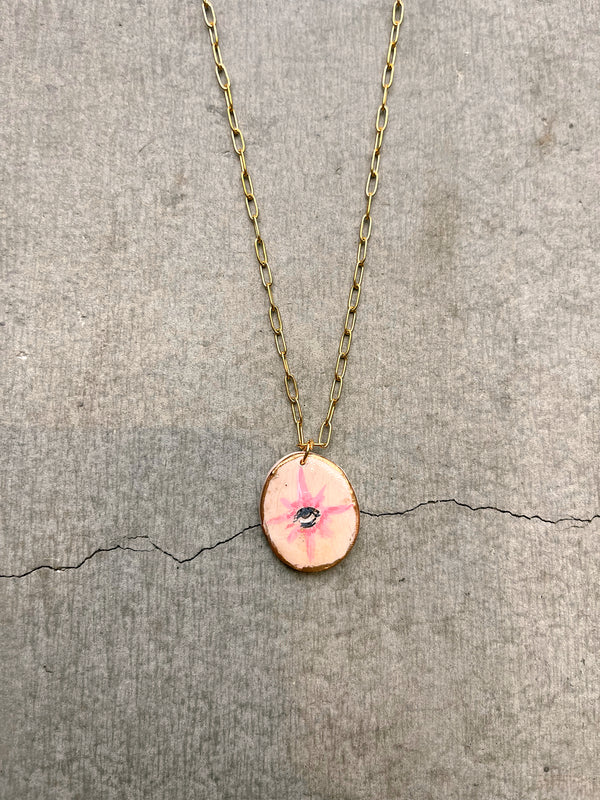 ''Pink Evil Eye'' Necklace